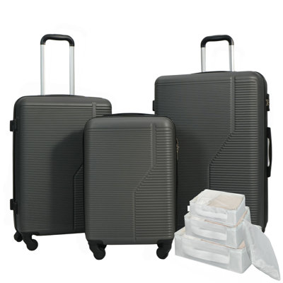 Ensemble de 7 valises en ABS, valise légère et durable avec roulettes pivotantes, verrou TSA, (20/24/28)