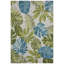 Leaves Turquoise/Green Indoor/Outdoor Rug-84974751