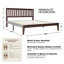 Structure de lit pour grand lit avec tête de lit et pied de lit Japon, lit plateforme en bois massif, structure à 12 lattes durables avec pieds en métal, finition antidérapante et silencieuse, chêne rôti foncé-120216473-120216469