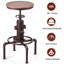 Ashworth Swivel Pine Solid Wood Adjustable Height Bar Stool with Iron Frame