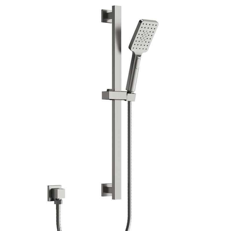 3-Function Handheld Shower with 26-Inch Slide Bar and 59-Inch Hose, Brushed Nickel