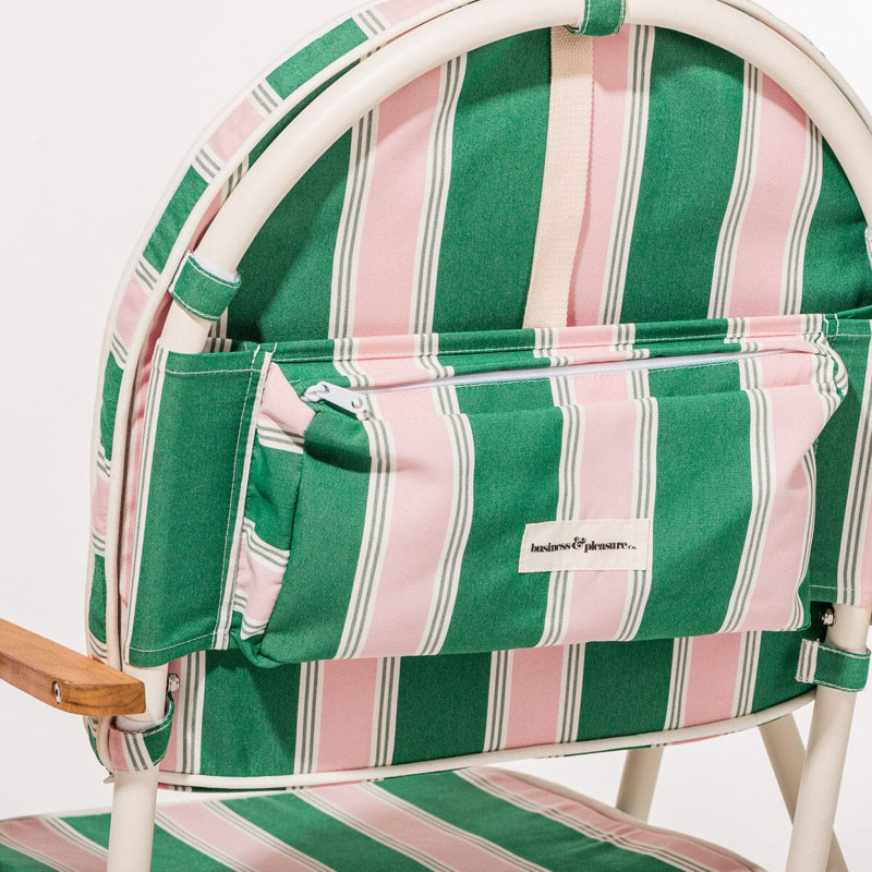 Pam Chair, Green/Pink Striped