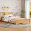 Lit plateforme simple en bois avec tête de lit-753833411