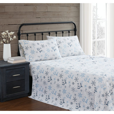 Ensemble de draps 100% coton vraiment doux Let It Snow