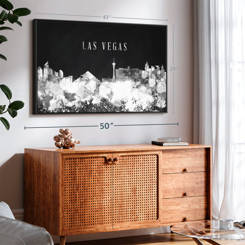 "Las Vegas noir et blanc", H 29 po x l 43 po