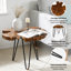 Table de bout moderne en bois massif fabriquée à la main