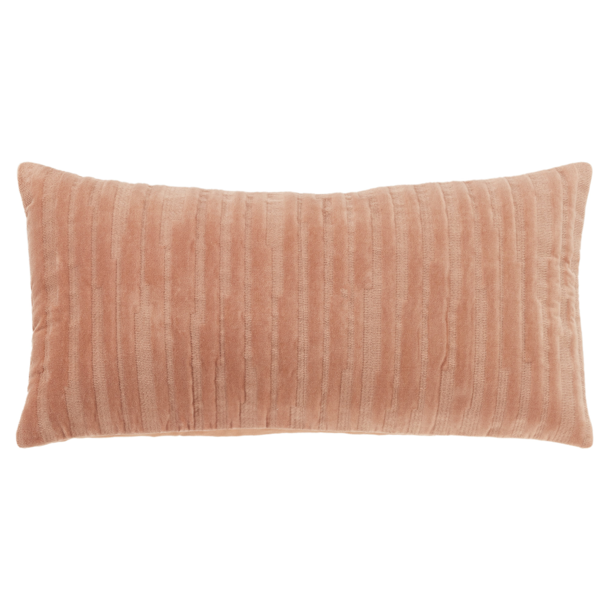 Zorina Embroidered Cotton Lumbar Throw Pillow, Orange