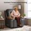 Fauteuil inclinable en cuir de polyuréthane avec massage et chaleur, 3 positions, ports USB et porte-gobelets-2094784592