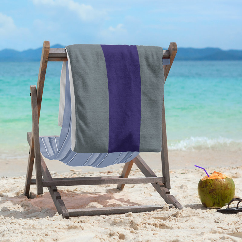 Lightweight Beach Towel, Gray/Purple