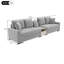 Canapés confortables en chenille avec rangement, mobilier de salon gris moderne