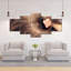 Ensemble de 5 cheveux flottants sur toile-231836006