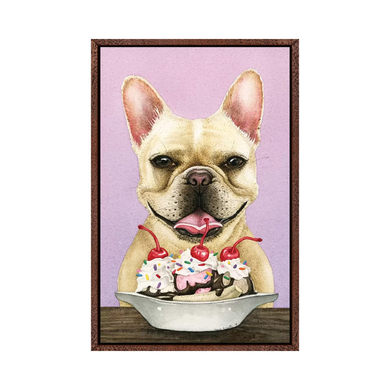French Sunday 1 Piece Painting on Canvas, 66.04cm H x 45.72cm W x 3.81cm D, Classic Brown Wood Framed