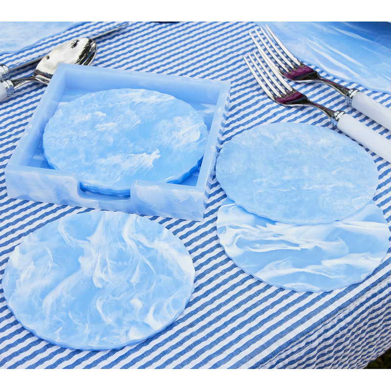 Cloud Coasters in Periwinkle with Caddy