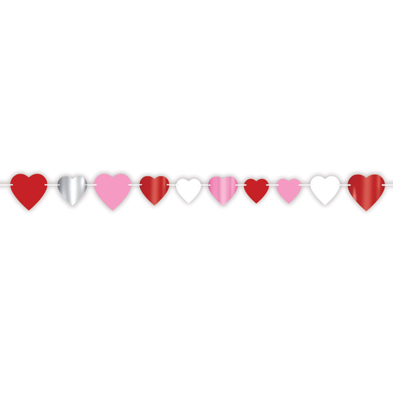 Heart Streamer - 7 po x 6 pi - paquet de 12