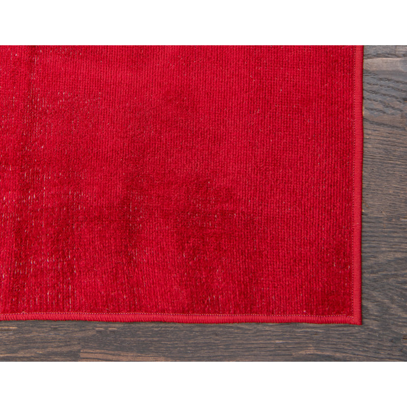 Tapis d'intérieur bourgogne de couleur unie Aiden-Lee, Rectangle 9 pi 10 po x 13 pi 1 po
