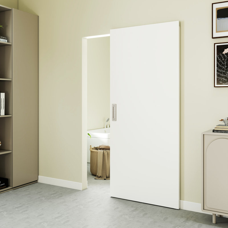 Portes de grange coulissantes encastrées encastrées et invisibles Magic White, 36 po x 84 po