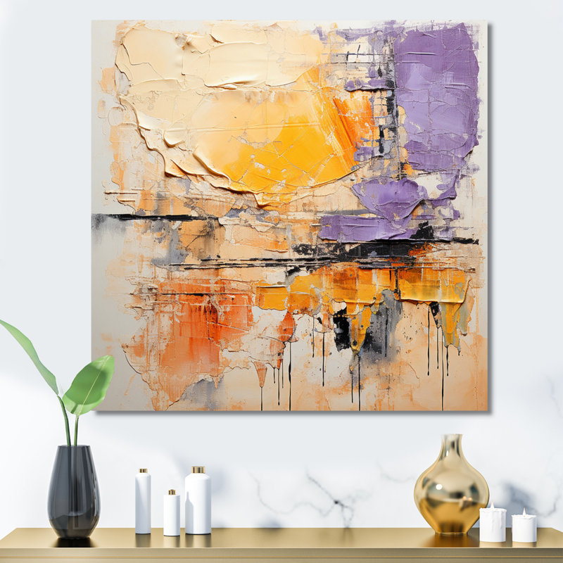 Collage Fusion Ix sur toile, Toile tendue, H 36 po x l 36 po x P 1,5 po