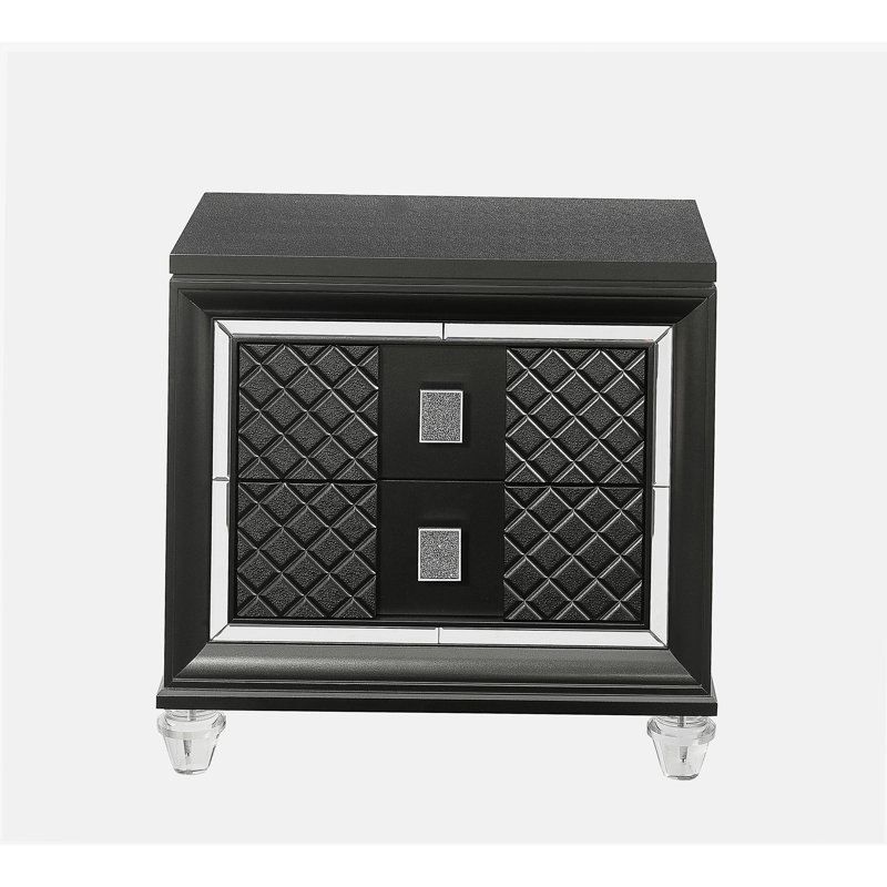 Sawyer Mirror Gray Bedside Cabinet