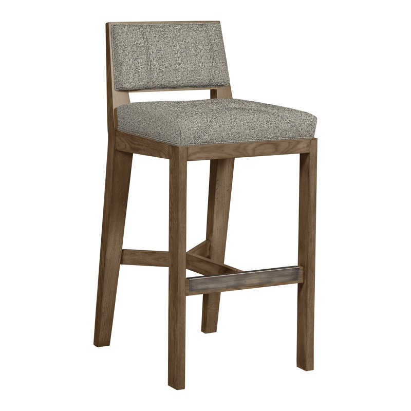 Thom Filicia 32.5'' Bar Stool, Tuck Graphite, Hampton
