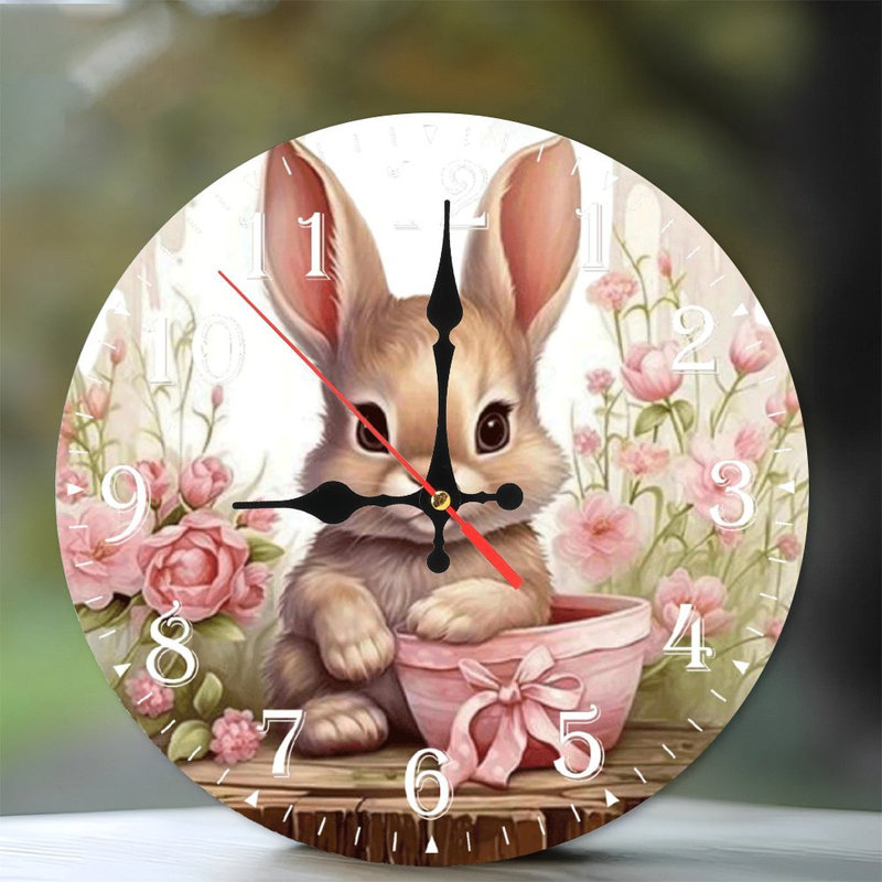 Horloge murale en bois 10 po, mouvement silencieux, à piles (piles AA non incluses), décor artistique, parfait pour les décorations