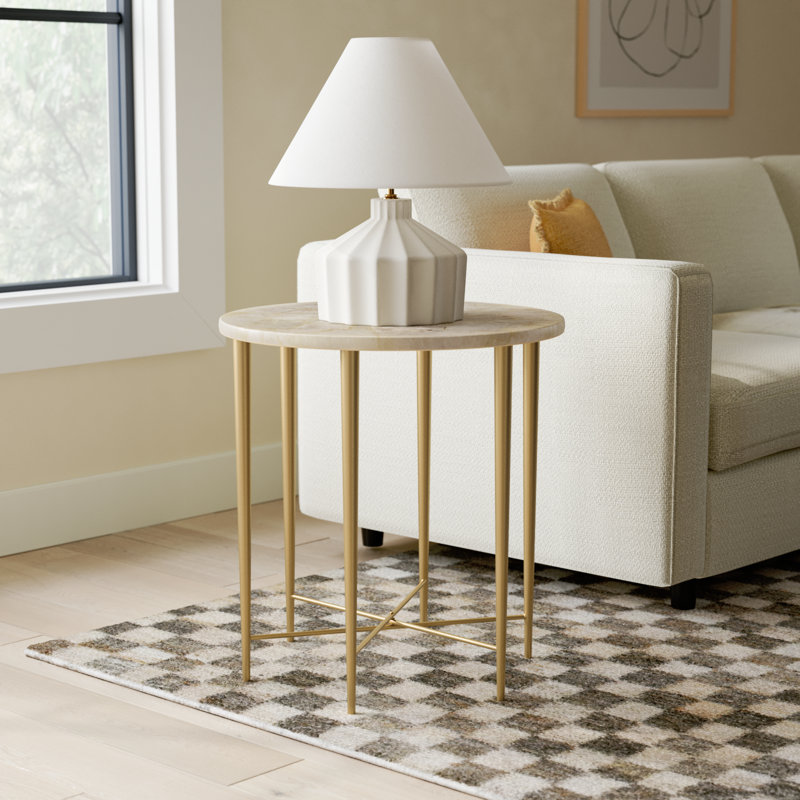 Tira Stone Top End Table