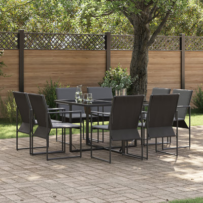 Rectangular 9 - Piece 8 - Person 220Cm L Outdoor Dining Table Set