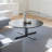 Modern simple round solid wood coffee table-106630101