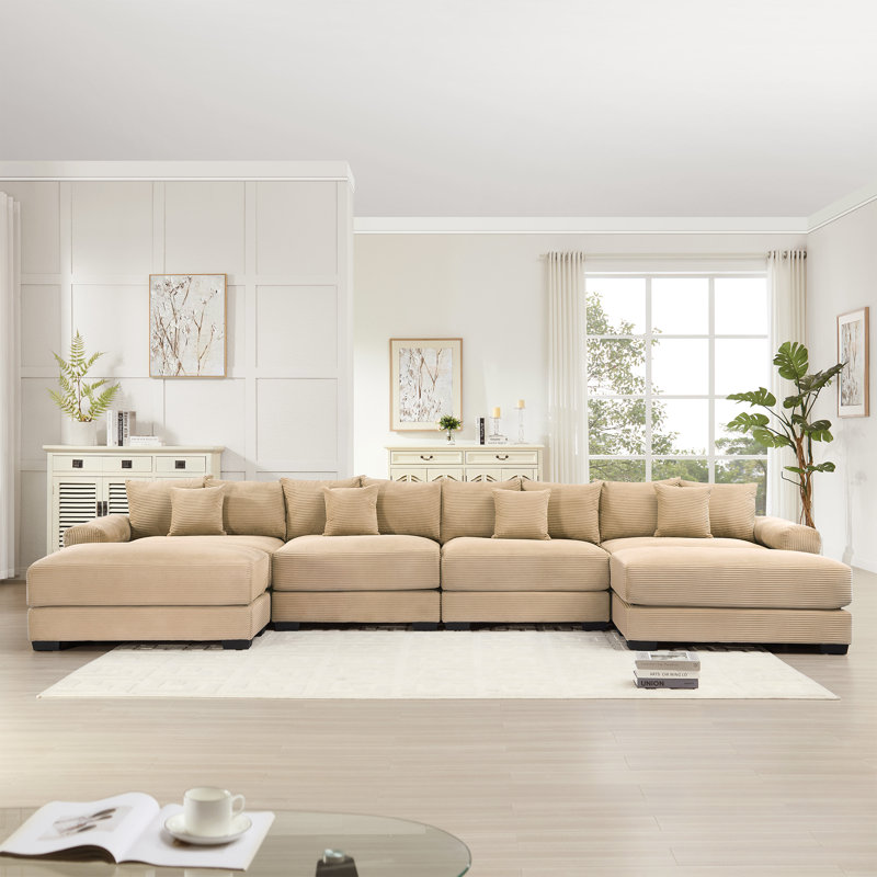 Canapé modulaire surdimensionné en U de 170 po Cloud, Chameau