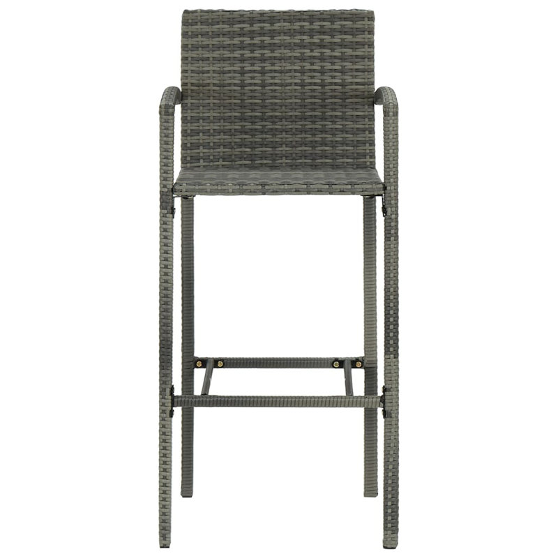 Khiandra Powder Coated Steel Outdoor 30.5'' Bar Stool, Gray, 31.5" H