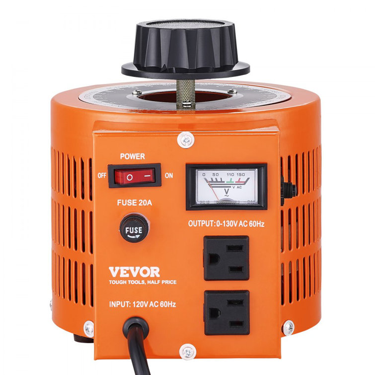2000VA Auto Variable Voltage Transformer, 15.3 Amp, 110V Input 0-130V Output AC Voltage