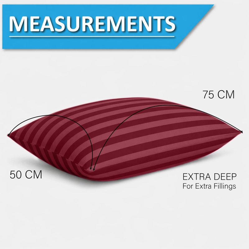 Stripe pillowcase - Set of 2, BURGUNDY