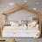 Alajos House Bed  With Two Drawers And Bookshelf Storage Space-827665735