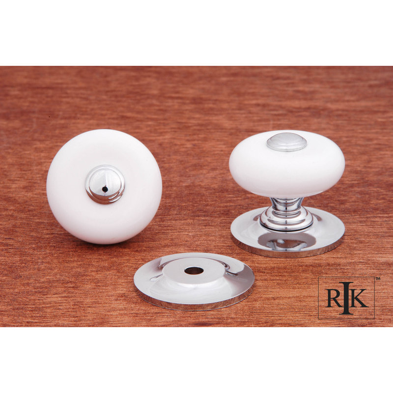 CK Series Diameter Mushroom Knob, 1.25" H x 1.25" W x 1.38" D, White / Chrome