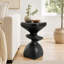 Table d'appoint abstraite à plusieurs niveaux MGO, table de bout sculpturale irrégulière, pré-assemblée non-KD, capacité de 76 lb, tabouret d'appoint moderne et intérieur pour l'extérieur