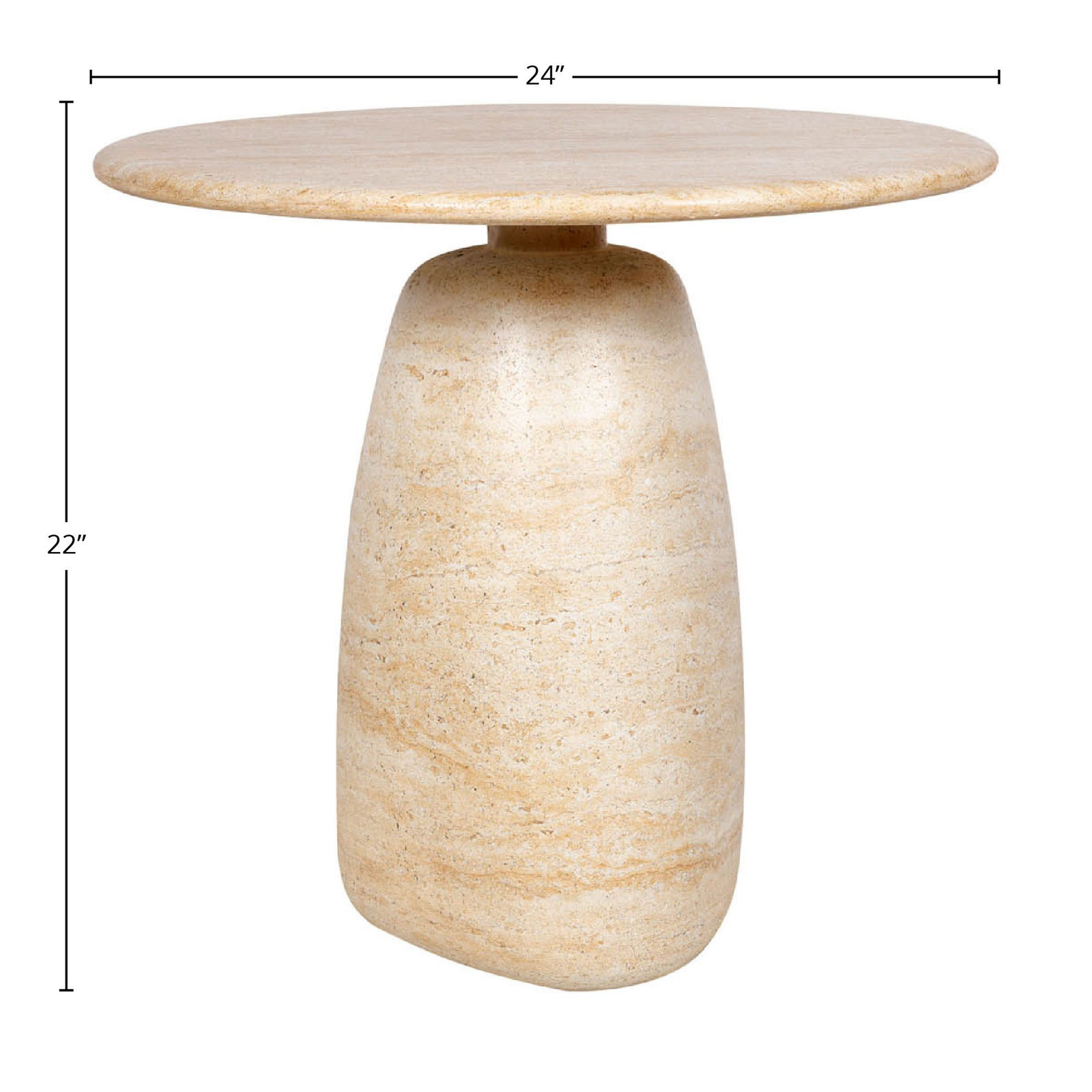 Flavio Side Table, Low, 22" H x 24" W x 24" D