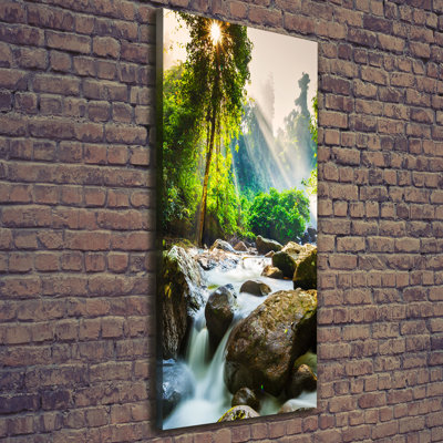 Waterfall In The Forest - Wrapped Canvas Print