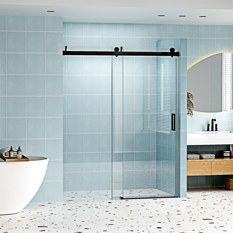 Frameless Soft-Closing Single Sliding Shower Door