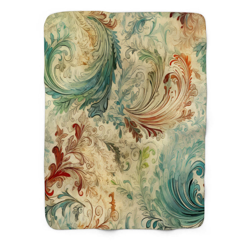 Motifs rétro - couverture Sherpa de qualité supérieure 1 pièce, Grand lit