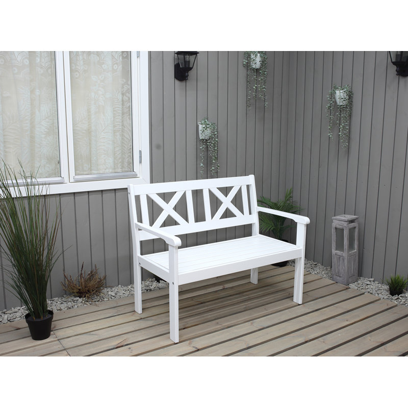 Nystead Wooden Bench, H88 x W107 x D64cm, White