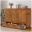 Lit escamotable, armoire en bois de pin avec station de charge USB intégrée et panneau de décoration géométrique-129743872