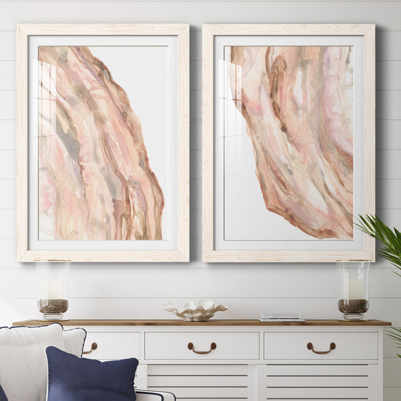 Rose Quartz I encadré mat - prêt à accrocher, Cadre blanc, H 24 po x l 20 po x P 1 po