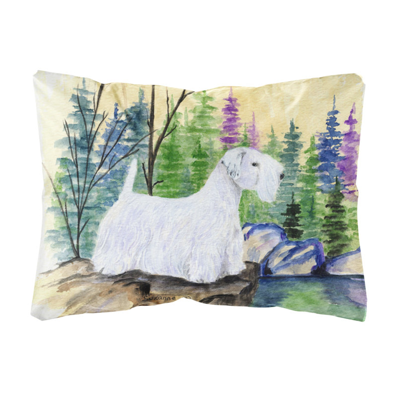 Sealyham Terrier Outdoor Reversible Throw Pillow