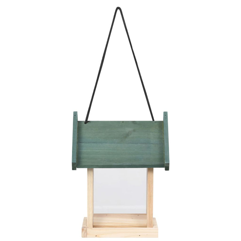 Novelle Wood Hanging Hopper Bird Feeder
