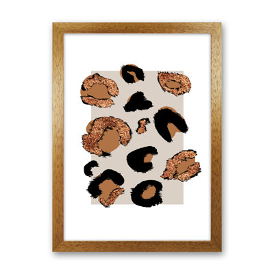 Big Leopard Neutral Rectangle Bronze Glitter - Print