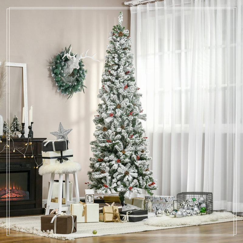 Arbre de Noël artificiel enneigé 7,5 pi, H 7,5 pi
