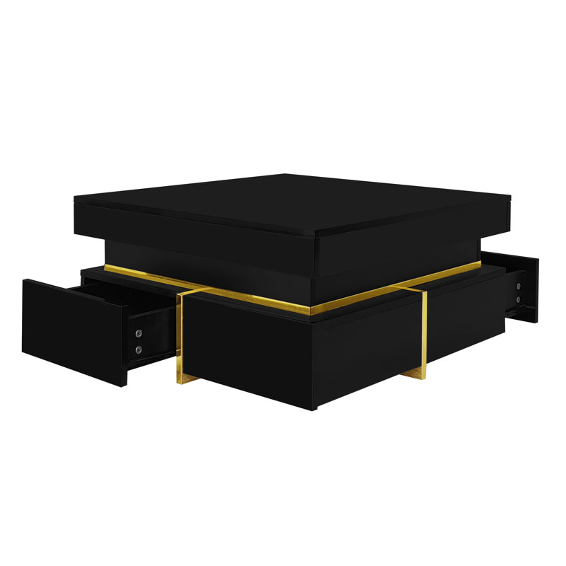 Coffee Table with Storage, Black