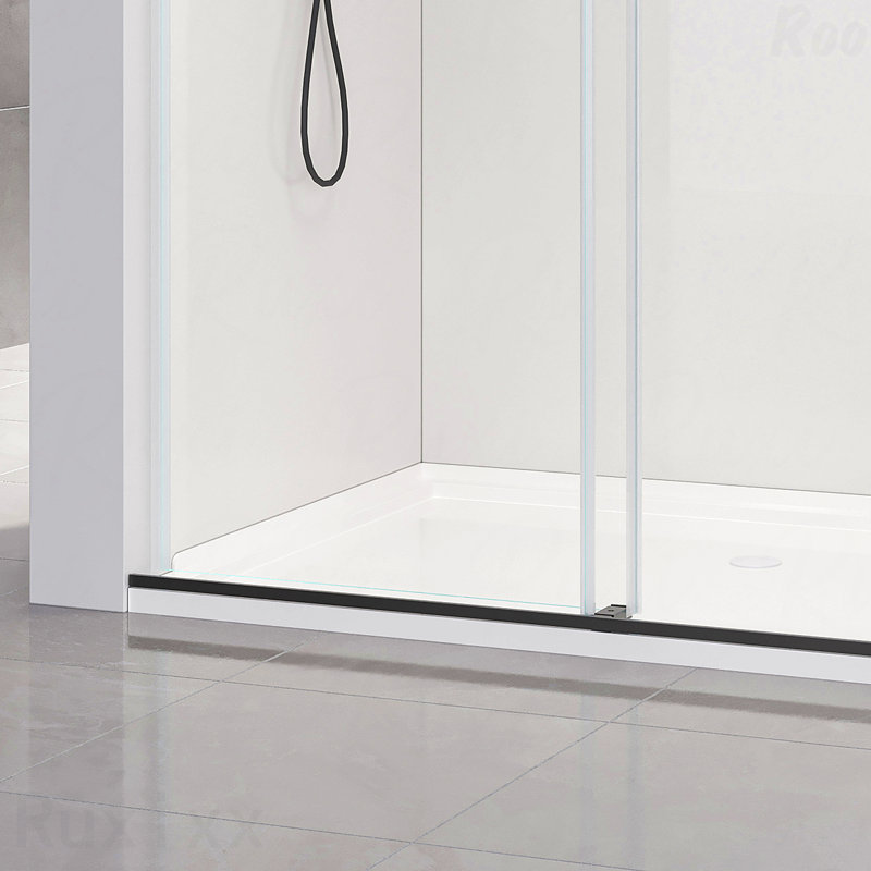56-60*76 " Double Sliding Opening Frameless Design Soft-Close Shower Door With Premium (8Mm)Thick Tampered Glass And Easy-Cleaning Coating