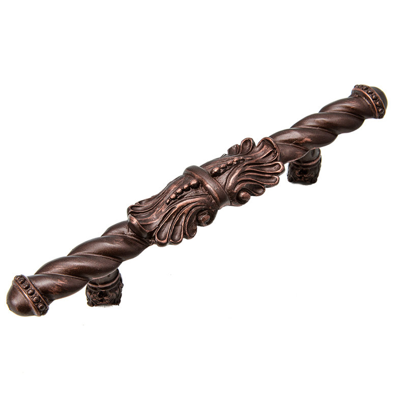 Poignée Acanthus de style roman, Bronze frotté à l'huile, 4"