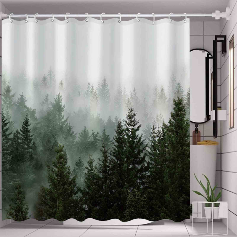Irmhilde Abstract Shower Curtain with Hooks Included