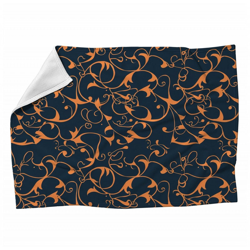 Leaf Pattern Art Machine Printed Throw Blanket, Throw